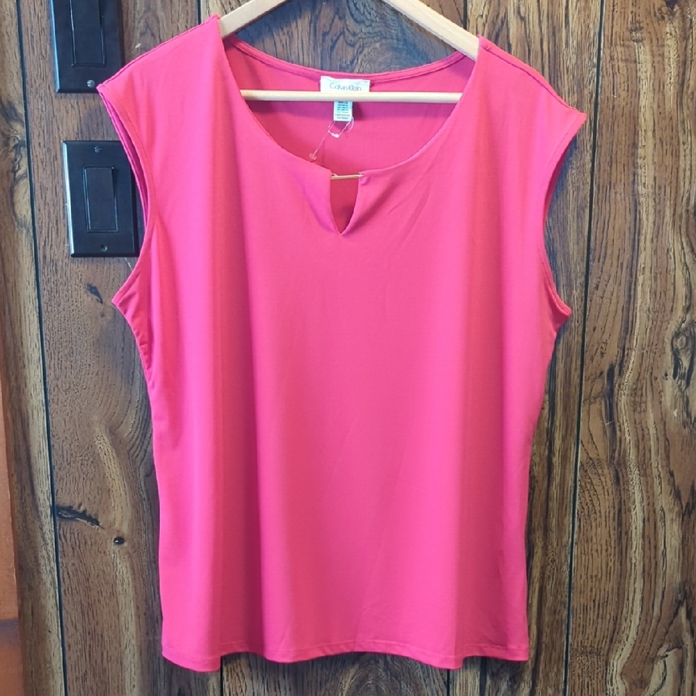 Calvin Klein Fuchsia Sleeveless Blouse Women's Size XL